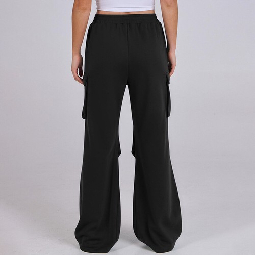 Damen Frauen elastische Taille feste Taschen Freizeit Cargo Arbeitshose Hose - Bild 12 von 28