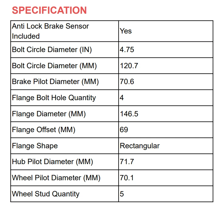 (2) Conjunto de cojinete de cubo de rueda delantera para Chevrolet Camaro 93-02 Avanti II 01-04 Foto 3 de 4