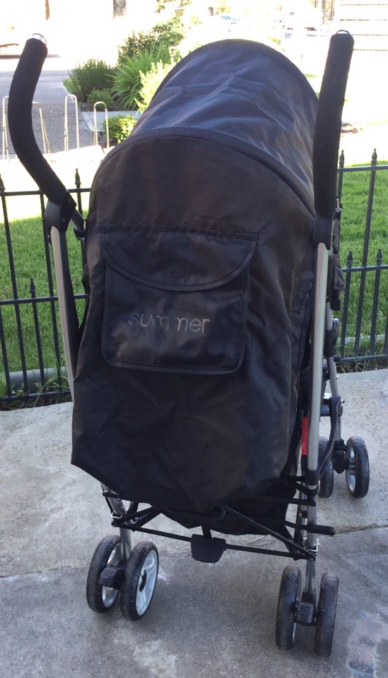 Summer Infant 3Dlite Convenience Stroller, Black (Silver Frame) EUC! - Image 3 of 4