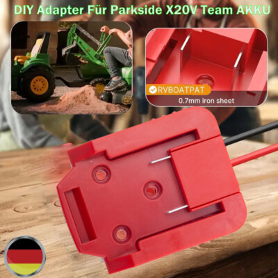 Lidl Parkside X20V Team Li-Ion Akku Stecker Ausgang Adapter PANELHALTERUNG