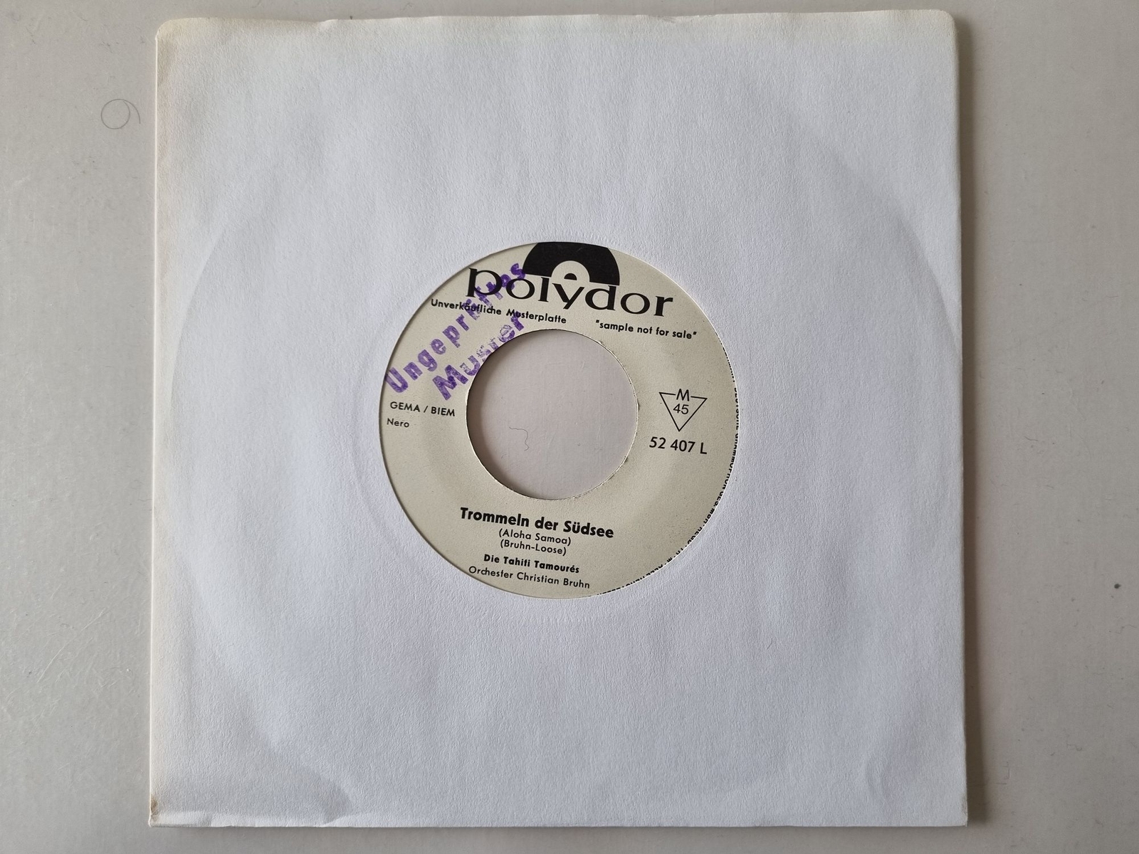 Die Tahiti-Tamourés - Trommeln Der Südsee (Aloha Samoa) 7'' Vinyl PROMO