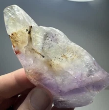Ametrine Freeform Auralite23 Boreal Chevron Amethyst Crystal Polished Slice