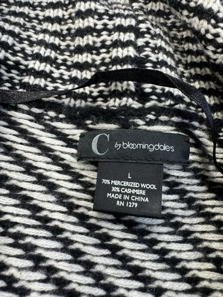 Cárdigan Blazer Bolsillos C By Bloomingdale’s Mujer Grande Lana Cachemira Frente Abierto Foto 3 de 4