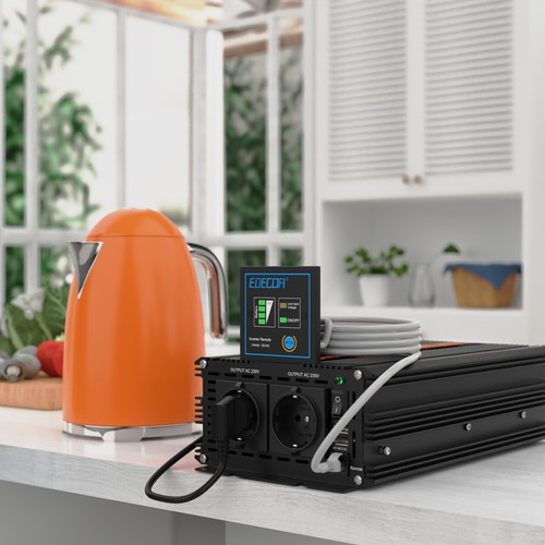 EDECOA Inverter 1500W 3000 Watt Onda Sinusoidale Pura 12V 220V Convertitore USB - Foto 8 di 9