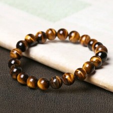 Natural Tiger's Eye Beads Dainty Bracelet 8mm Gemstone Healing Crystal Bracelet