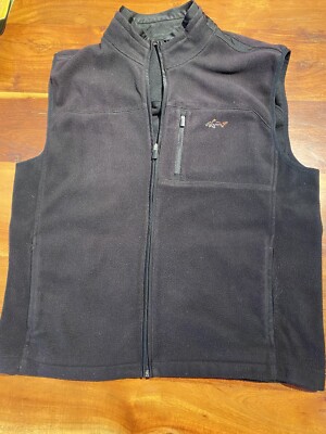 Greg Norman Mens Vest Jacket Tasso Elba Black Golf Full Zip Fleece Size  Large