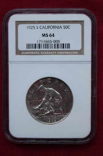 1925-S CALIFORNIA COMMEMORATIVE HALF DOLLAR ~ NGC MS64