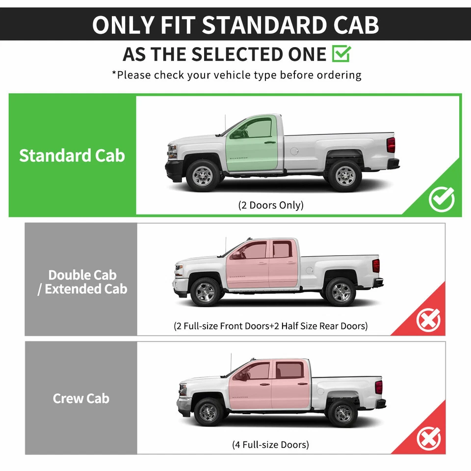 3" Nerf Bar for 99-18 Chevy Silverado/GMC Sierra 1500 2500 Regular Cab Side Step — 第 2/4 张图片