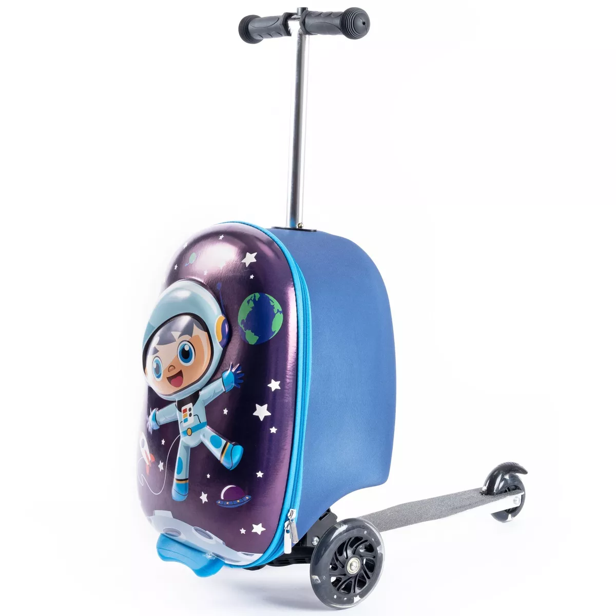 Kiddietotes Space Boy 3D Hard Shell Scooter Ride-On Suitcase for