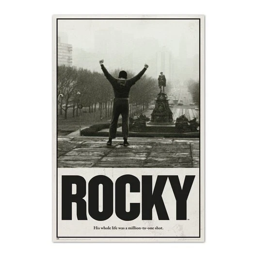 Rocky, Sylvester Stallone, Rocky Balboa, 1976 - Affiche de film vintage de haute qualité, papier semi-brillant premium - France
