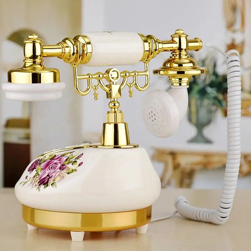 Ceramic Vintage Phone Landline Telephone With Caller ID, Blue Screen Backlight - Zdjęcie 5 z 14