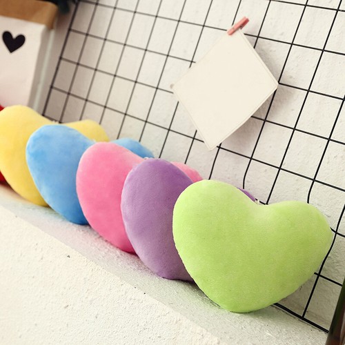 Almohada de felpa en forma de corazón para niñas Cojín de algodón suave Sofá Decoración del hogar Juguete - Imagen 15 de 27