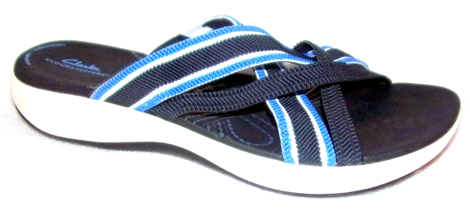 NUOVI SANDALI CLARKS CLOUDSTEPPERS MIRA ISLE BLU NAVY SLIDES 10 M