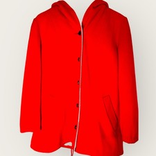 Macintosh Authentic Vestcoat 100% Wool Red With Interior Vest White Sz 12 Us