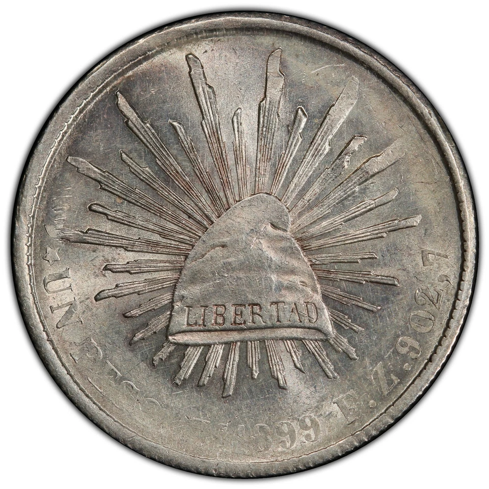 1899 Zs FZ PESO MÉXICO ZACATECAS PCGS MS61 #42757613 ¡COMO NUEVO! ¡APELACIÓN VISUAL! Foto 2 de 4
