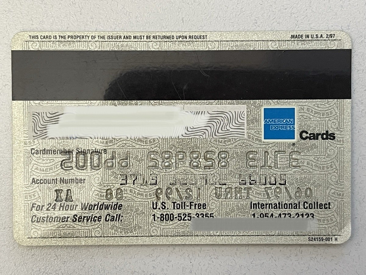 American Express Platinum Credit Card Expired in 1999 Silver USA