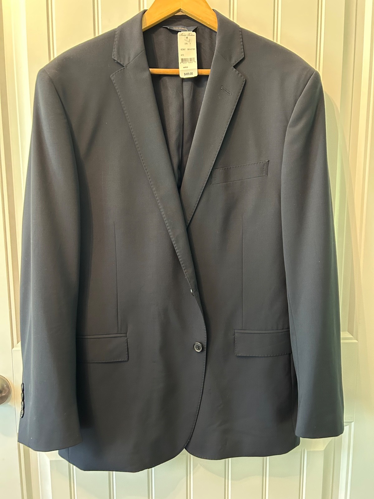Brooks Brothers Regent Men’s Suit 44R 36x32 Navy Wool Matching Set NWT $499