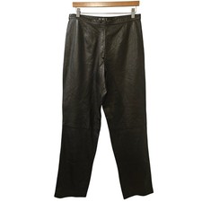 Vintage Mix It Leather Pants Black Size 12 High Rise 100 Real Leather 90s Y2K