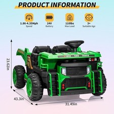 24V Ride On Car Dump Truck 2 Seater Electric Cars for Kids with Remote Control
