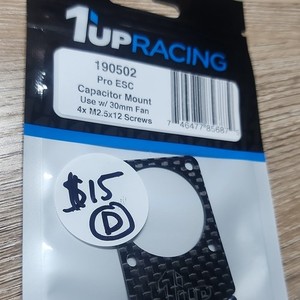 1UP Racing 190502 Pro ESC Capacitor Mount Carbon Fiber Use w/ 30mm Fan