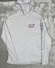 Vineyard Vines Long Sleeve Hoodie Shirt M Gray Pullover Grey USA Whale Medium