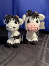 Set of 2 Crochet Cows handmade by me