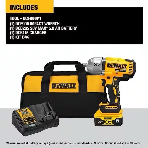 DeWalt 20v Brushless XR 1/2" High Torque Impact Wrench Hog Ring Anvil DCF900P1 - Bild 8 von 23