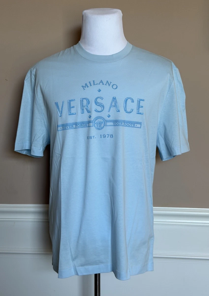versace Tシャツ 水色 ライトブルー 半袖 確実正規品 Versace Blue T-Shirts for Men for sale | eBay