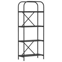 BüCherregal Schwarz Eichen-Optik 60X30X146 Cm Holzwerkstoff Standregal