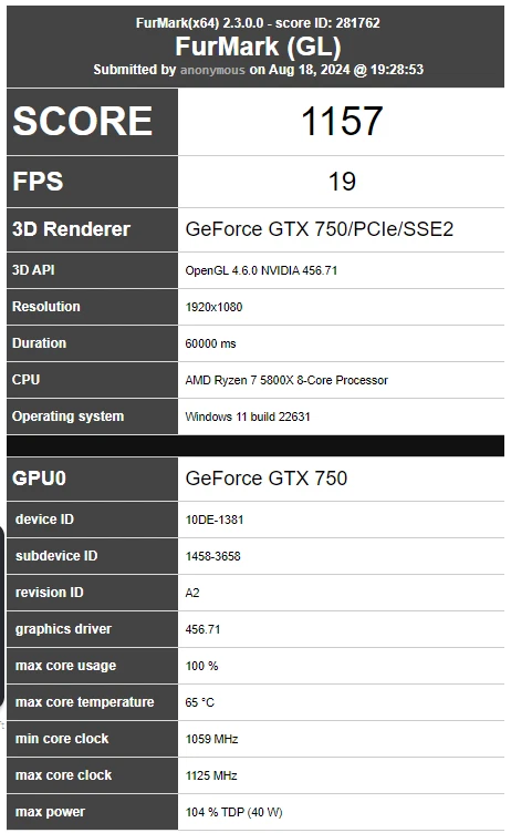 Gigabyte nVidia GeForce GTX750 2GB DDR5, Low Profie Graphics Card - Image 4 of 4