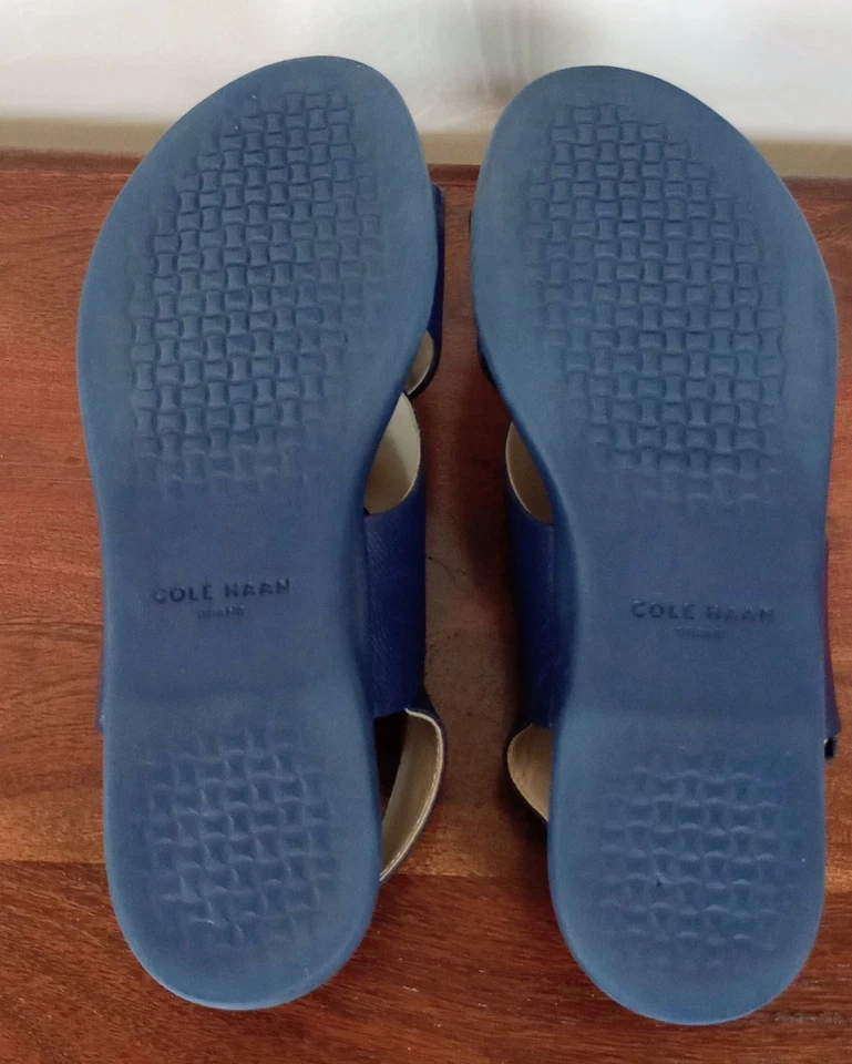 Sandalias para mujer Cole Haan azul marino Grand Ambition con cordones de cuero talla 6 usadas en excelente estado Foto 3 de 4