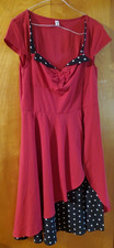 ROCKABILLY swing 50  s Style Dress Red Black  White Polka Dots Never Worn VLV