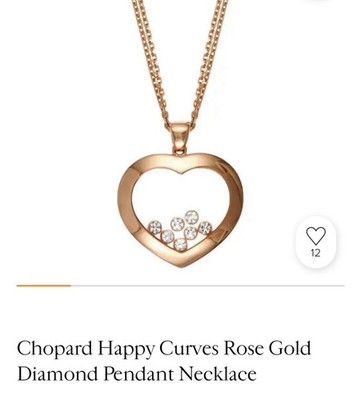 Chopard Happy Curves Rose Gold Diamond Pendant Necklace
