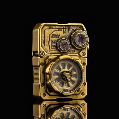 ZIPPO Luminous Cyberpunk Steampunk Gear Design Feuerzeug