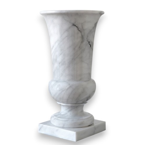 Vaso in Marmo Bianco White Marble Vase Stile Empire CLASSIC HOME DESIGN - Picture 5 of 5