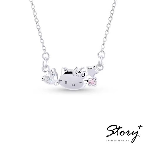 Sanrio Hello Kitty Bracelet & White Gold Plated Necklace Kawaii Jewelry Cute Set - Picture 2 of 10