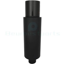 4 N1 Carbon Tip Black Stainless Weld-on Exhaust Muffler 2.5 Inlet Universal