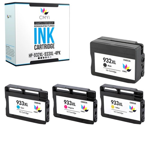 4er-Pack Ersatz Tintenpatronen für HP 932XL 933 XL schwarz Farbe Patrone Pack - Bild 1 von 7