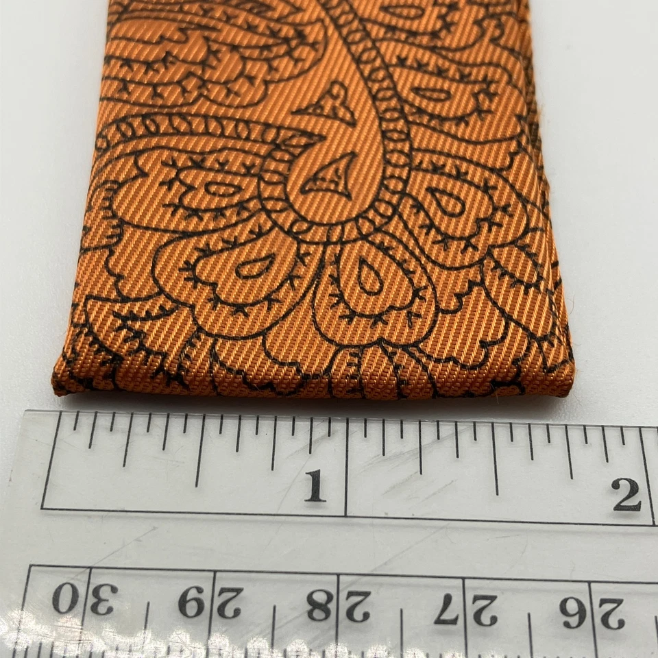 复古领结深橙色或铜黑色图案丝绸可调节无品牌 — 第 4/4 张图片