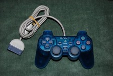 OEM Sony PlayStation PS1 Clear Island Blue Dual Shock Controller SCPH-110