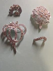 4 Vintage Rhinestone Womens Pins Silvertone Costume Jewelry