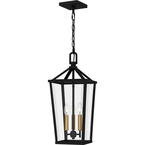 Quoizel HUL1509 Hull 3 Light 10"W Taper Candle Mini Pendant - Black - Picture 2 of 4