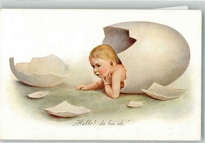 39806898 - crawling out of the egg, Hello, here I am publisher Novitas No. 29 baby