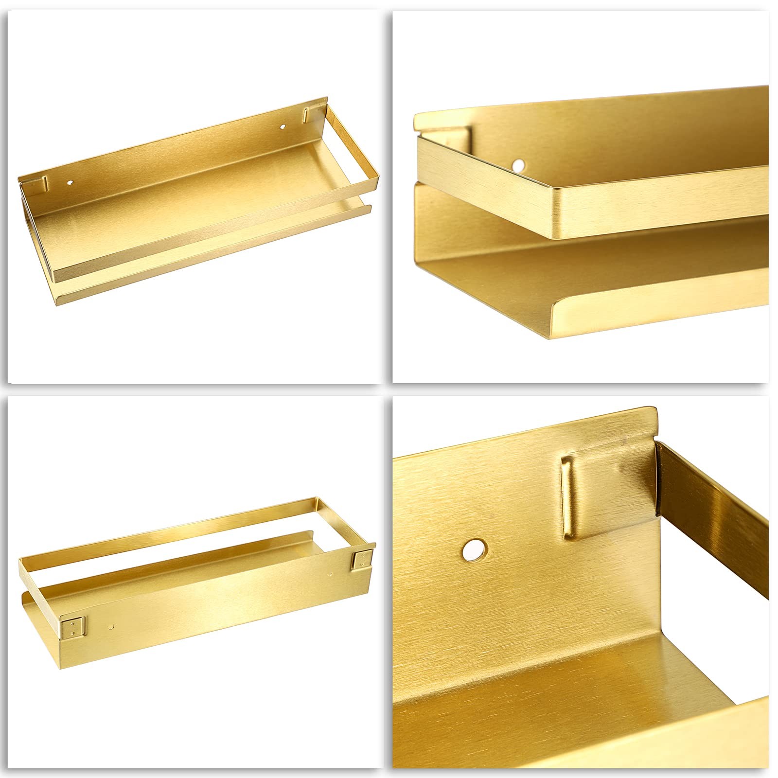 12 Inch Gold Shower Shelf Stainless Steel Shower Caddy Bathroom Shower Rack S...