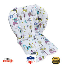 High Chair Cushion Baby Seat Pad Soft Breathable White Animal Pattern