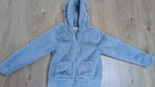 H&M Bear Ear Hoodie jacket size 8-10yrs 134/140cm Light Blue Fuzzy Warm