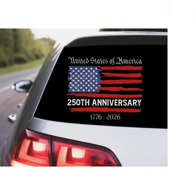 Patriotic 1776-2026 Independence Day Car Decal for Windows - Classic Star Design