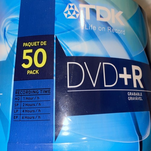 5 paquets de TDK 1-16x VITESSE 120 MINUTES DVD + R 50 PACK BROCHE 4,7 Go NEUF ! - Photo 2/2