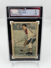 1953-54 Parkhurst #27 Jean Beliveau Rookie Card KSA 1. rookie card picture