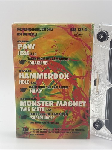 Wild Card Promo Cassette Single(1993) Monster Magnet, Paw, Hammerbox, Twin Earth - Picture 3 of 4